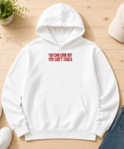 Hot You Can Look But You Can'T Touch Distressed Hoodie