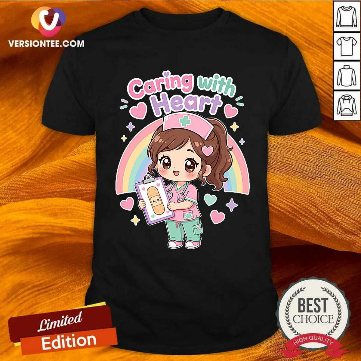 Kawaii Caring Nurse Graphic Tee for Shirt Kawaii Caring Nurse Graphic Tee for Shirt