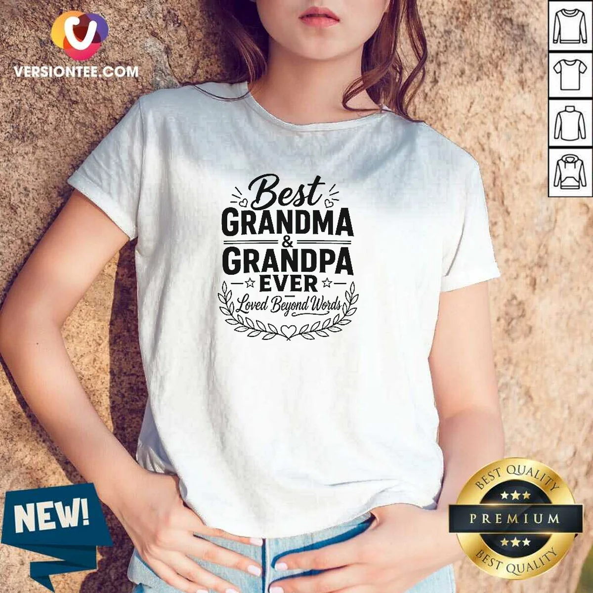 Nice Grandparents Day Gratitude Line Art V-Neck Shirt Nice Grandparents Day Gratitude Line Art V-Neck Shirt