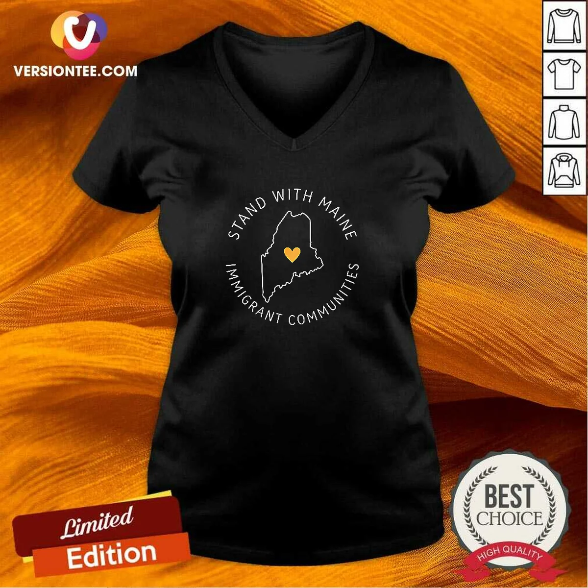 Nice Stand With Maine Immigrant Communities V-Neck Shirt Nice Stand With Maine Immigrant Communities V-Neck Shirt