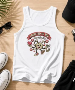 Official Dopamine Addicted To You Retro Distressed For Couples Tank Top