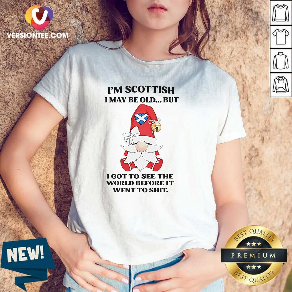 Original Scottish Gnome I Am Scottish V-Neck Shirt Original Scottish Gnome I Am Scottish V-Neck Shirt