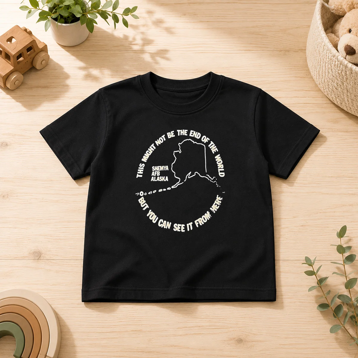 Original This Might Not Be The End Of The World But You Can See It From Here Shemya Afb Alaska Kids T-Shirt