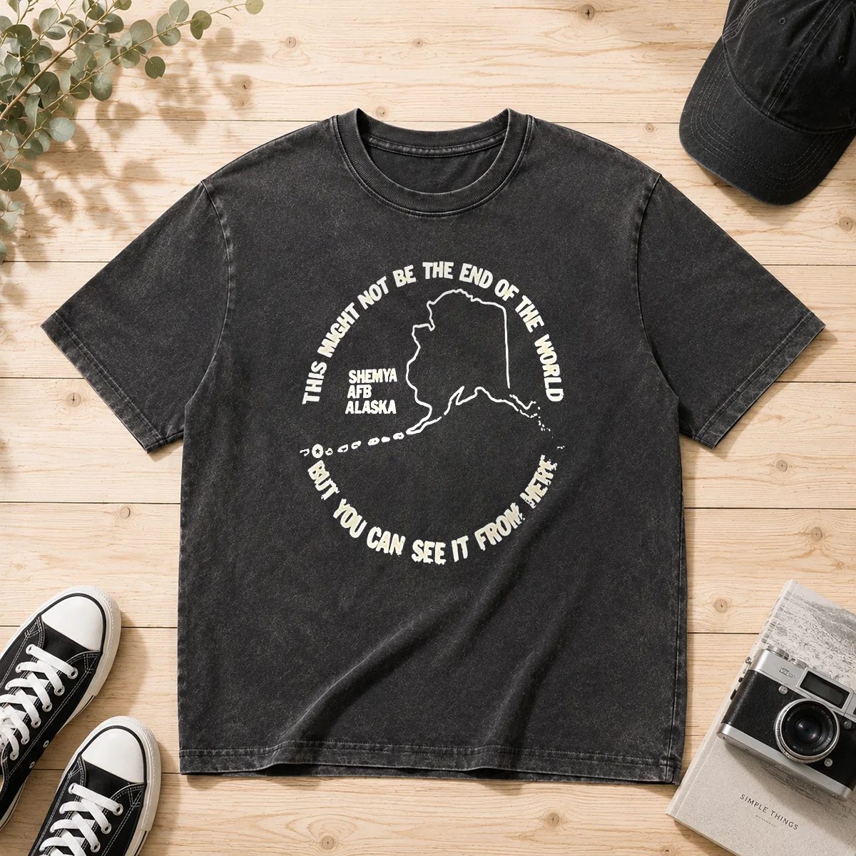 Original This Might Not Be The End Of The World But You Can See It From Here Shemya Afb Alaska printed on a soft washed t shirt
