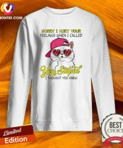 Premium Cat Sorry I Hurt Your Feelings When I Called You Stupid I Thought You Knew Sweatshirt