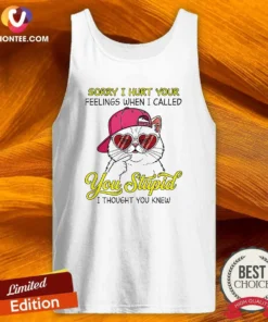 Premium Cat Sorry I Hurt Your Feelings When I Called You Stupid I Thought You Knew Tank Top