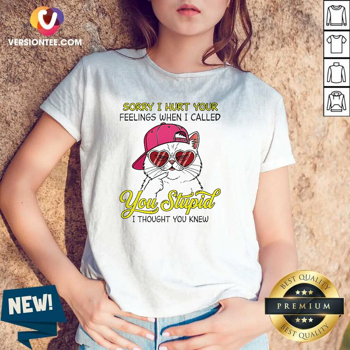 Premium Cat Sorry I Hurt Your V-Neck Shirt Premium Cat Sorry I Hurt Your V-Neck Shirt