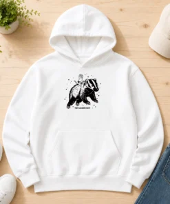 Premium Gary Riding Badger Ivory Heavyweight Hoodie