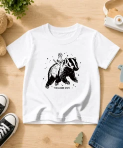 Premium Gary Riding Badger Ivory Heavyweight Kids T-Shirt