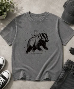Premium Gary Riding Badger Ivory Heavyweight Washed T-Shirt