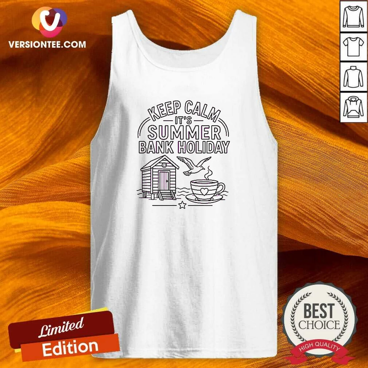 Premium Summer Bank Holiday Line Art Tank Top Premium Summer Bank Holiday Line Art Tank Top