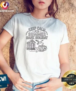Premium Summer Bank Holiday Line Art UK Family Gatherings V Neck Shirt in soft fabric with detailed line art design