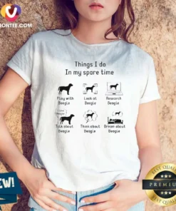 Premium Things I Do In My Spare Time Play With Beagle Look At Beagle Research Beagle V-Neck Shirt