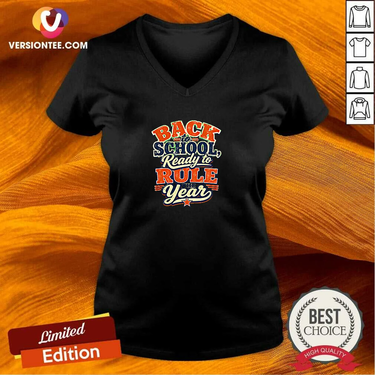 Pretty Back To School Vintage Spirit Motivational V Neck Shirt in soft fabric with vintage typography design
