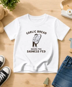 Pretty Garlic Bread Keeps The Sadness Fed Food Kids T-Shirt