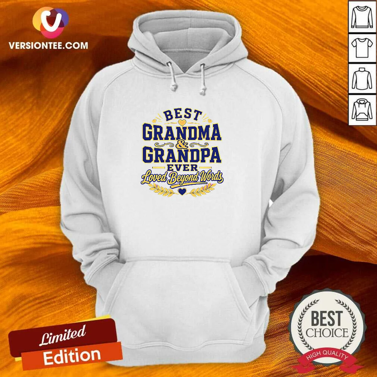 Pretty Grandparents Day Typography With Family Love Gratitude Hoodie
