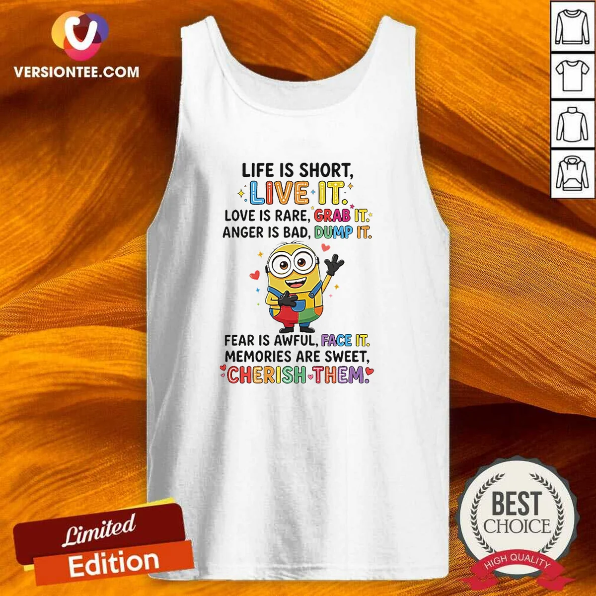 Pretty Minion Life Is Short Live Tank Top Pretty Minion Life Is Short Live Tank Top