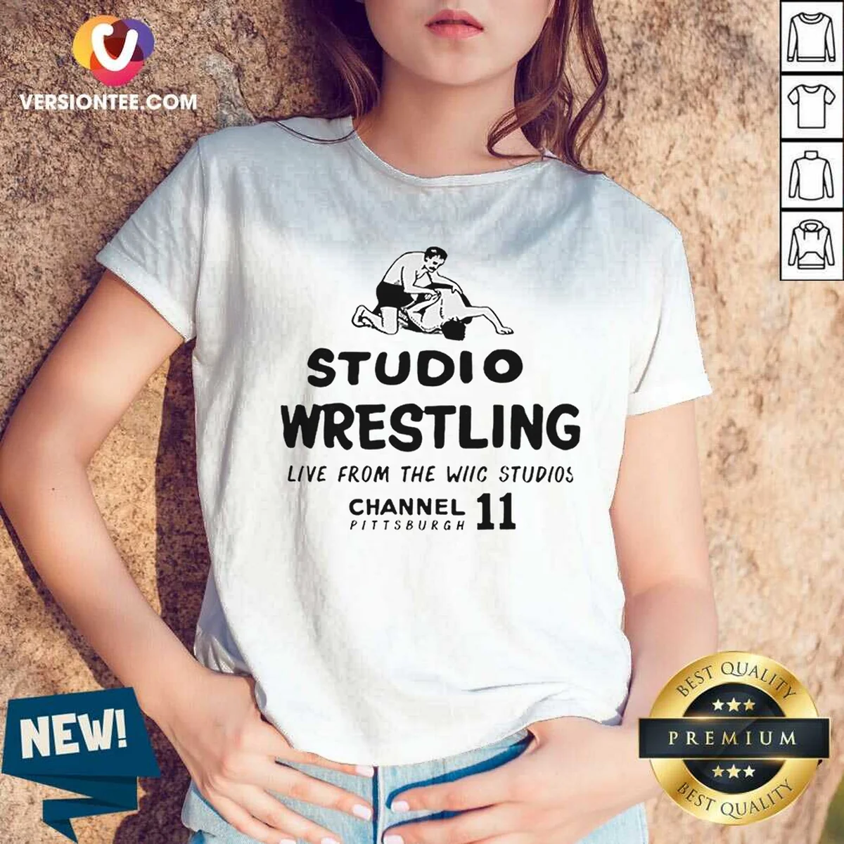 Pretty Studio Wrestling Live From The V-Neck Shirt Pretty Studio Wrestling Live From The V-Neck Shirt