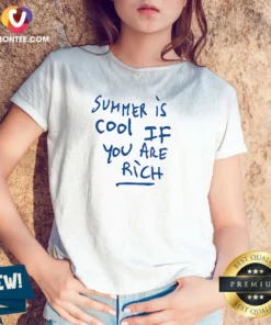 Top Summer Is Cool If You Are Rich Handwritten Marker Statement Wealth Quote V-Neck Shirt