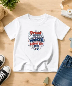 Awesome Labour Day Proud American Worker Doodle Kids T-Shirt
