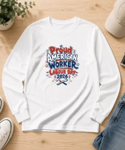 Awesome Labour Day Proud American Worker Doodle Long Sleeve Shirt