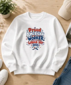 Awesome Labour Day Proud American Worker Doodle Sweater