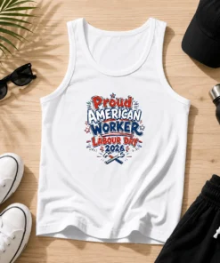 Awesome Labour Day Proud American Worker Doodle Tank Top