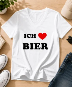 Awesome Vids Ich Love Bier V-Neck Shirt