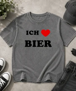 Awesome Vids Ich Love Bier Washed T-Shirt