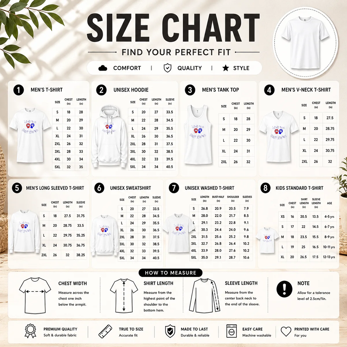 Good Tootsie Pop Candy Lick Em Don'T Bite 'Em Size Chart Size chart for Good Tootsie Pop Candy Lick Em Don'T Bite 'Em with measurements in inches and cm to help choose the right fit