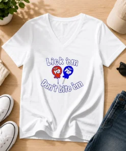 Good Tootsie Pop Candy Lick Em Don'T Bite 'Em V-Neck Shirt