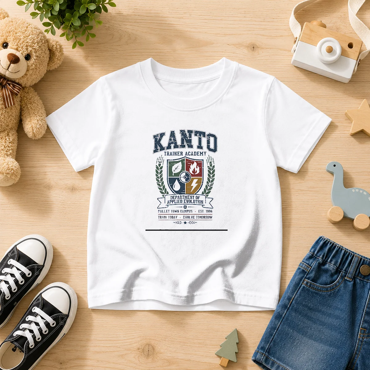 Nice Kanto Trainer Academy Department Of Applied Evolution Pallet Town Campus Kids T-Shirt