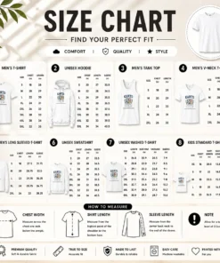 Size chart for Nice Kanto Trainer Academy Department Of Applied Evolution Pallet Town Campus with measurements in inches and cm to help choose the right fit