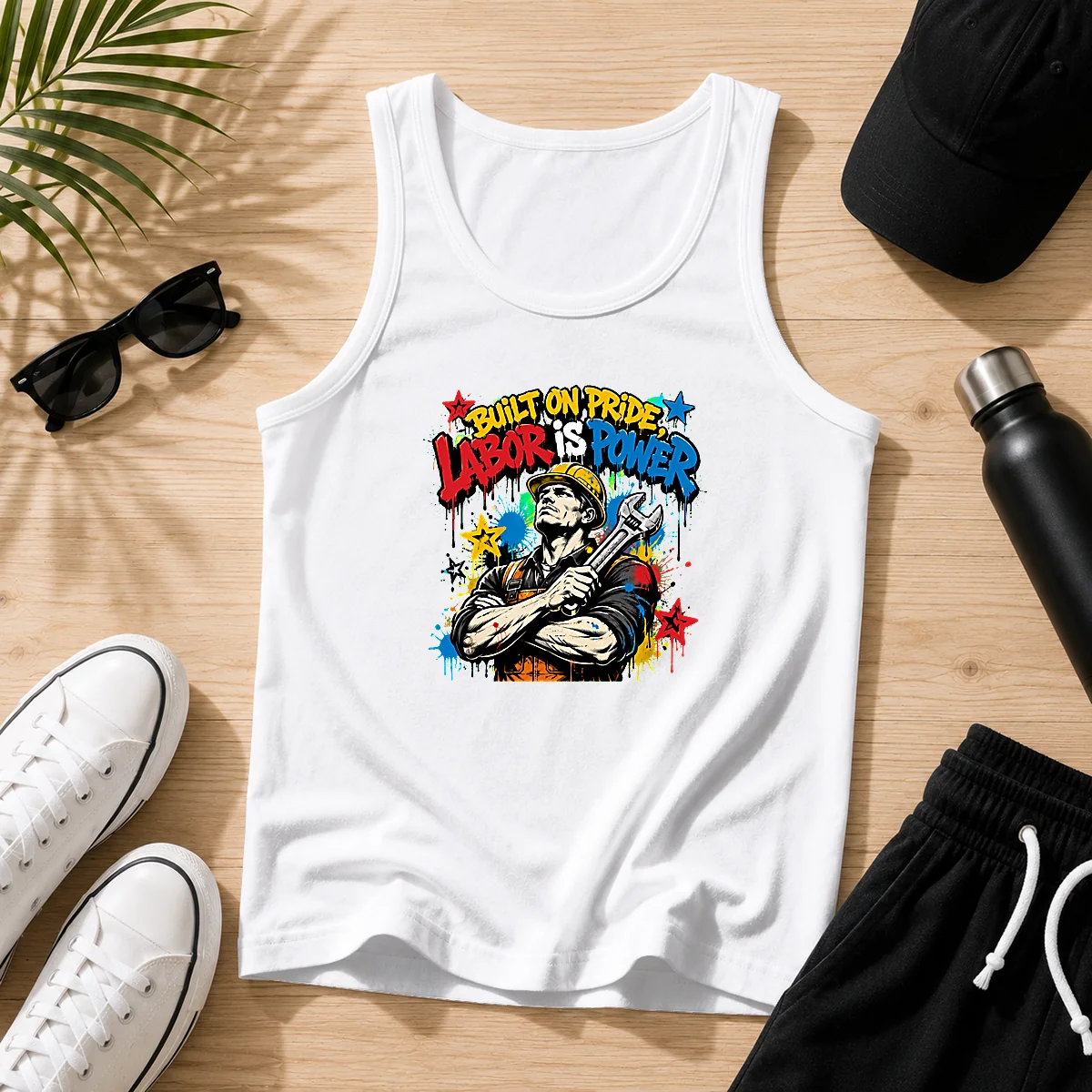 Nice Labor Day Pride Graffiti For Workers Tank Top