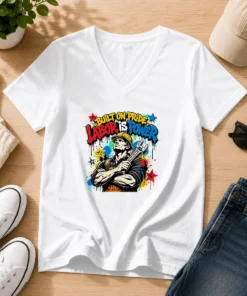 Nice Labor Day Pride Graffiti For Workers V-Neck Shirt