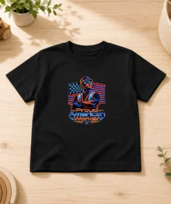 Nice Labour Day Proud American Worker Neon Kids T-Shirt