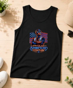 Nice Labour Day Proud American Worker Neon Tank Top