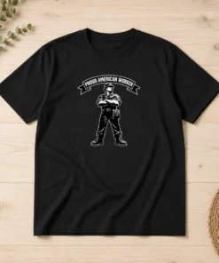 Nice Labour Day Proud American Worker Silhouette