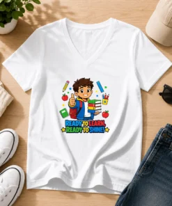 Nice Ready To Shine Back To School Spirit V-Neck Shirt