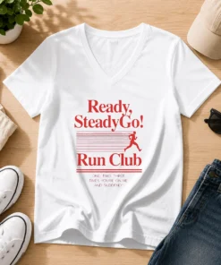 Official Ready Steadygo Run Club Running V-Neck Shirt