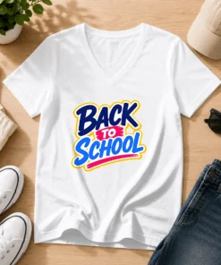 Official Vibrant Back To School Apple Pencil Sunburst V-Neck Shirt