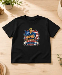 Original Labour Day Proud American Worker Pop Art Kids T-Shirt