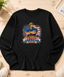 Original Labour Day Proud American Worker Pop Art Long Sleeve Shirt