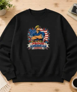 Original Labour Day Proud American Worker Pop Art Sweater