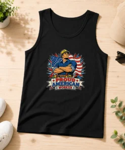 Original Labour Day Proud American Worker Pop Art Tank Top