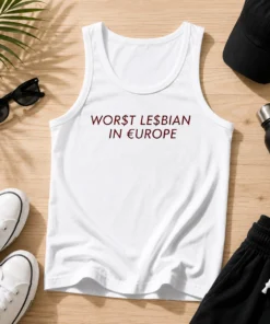 Original Worst Lesbian In Europe Funny Slogan LGBTQ Tank Top