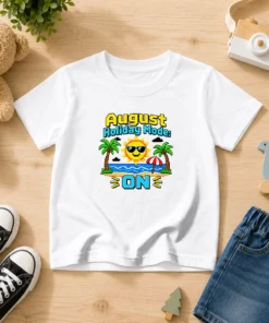 Premium August Holiday Pixel Vacation Mode (2) Kids T-Shirt