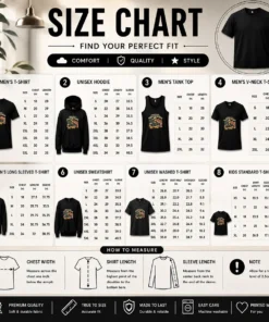Size chart for Premium Labour Day Proud American Worker Retro Distressed with measurements in inches and cm to help choose the right fit