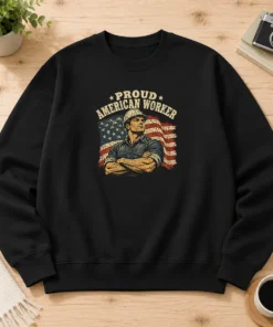 Premium Labour Day Proud American Worker Retro Distressed Sweater