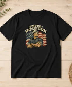 Premium Labour Day Proud American Worker Retro Distressed